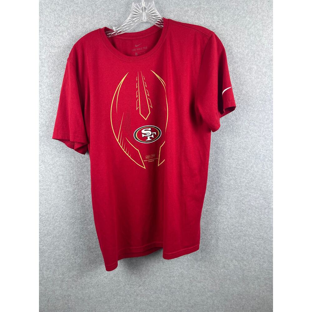 Nike Dri Fit San‎ Francisco 49ers Shirt Size M Red Short Sleeve NFL Performance